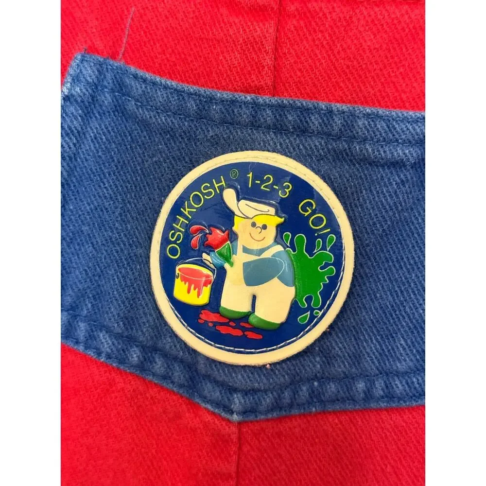 Vintage 1980s/90s OshKosh B’Gosh Colorblock Overalls 3T USA Made